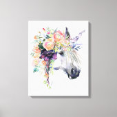 Floral Dprimed Unicorn Canvas Afdruk (Voorkant)