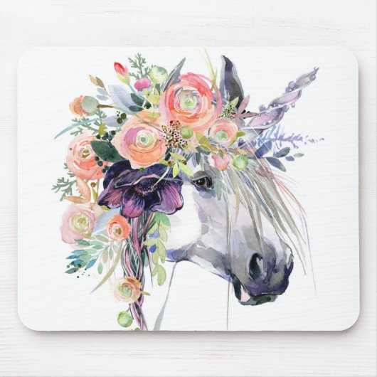 Floral Dprimed Unicorn Muismat (Voorkant)