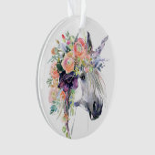 Floral Dprimed Unicorn Ornament (voorkant)