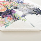 Floral Dprimed Unicorn Sherpa Deken (3/4)