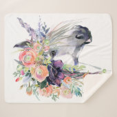 Floral Dprimed Unicorn Sherpa Deken (Voorkant (horizontaal))