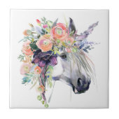 Floral Dprimed Unicorn Tegeltje (Voorkant)