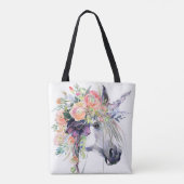 Floral Dprimed Unicorn Tote Bag (Achterkant)