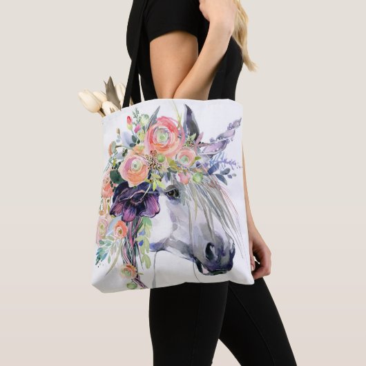 Floral Dprimed Unicorn Tote Bag (Dichtbij)