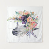 Floral Dprimed Unicorn Wandkleed (Voorkant (horizontaal))