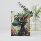 Floral Dragon Briefkaart (Staand voorkant)