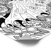 Floral Dragon Coloring Page Poster (Hoek)