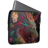 Floral Dragon Laptop Hoesje Sleeve (Voorkant Rechts)