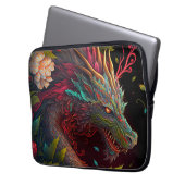 Floral Dragon Laptop Hoesje Sleeve (Voorkant Links)