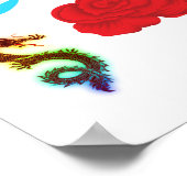 Floral Dragon Poster | Vintage Wall Art Print (Hoek)