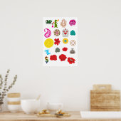 Floral Dragon Poster | Vintage Wall Art Print (Keuken)