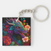 Floral Dragon Sleutelhanger (Achterkant)