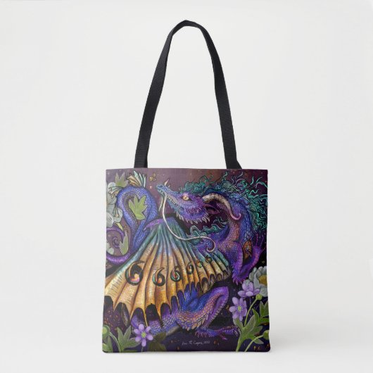 Floral Dragon Tote Bag (Voorkant)