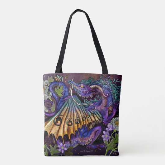 Floral Dragon Tote Bag (Achterkant)