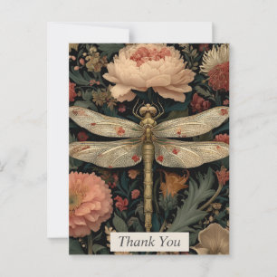 Floral Dragonfly Dank u kaart