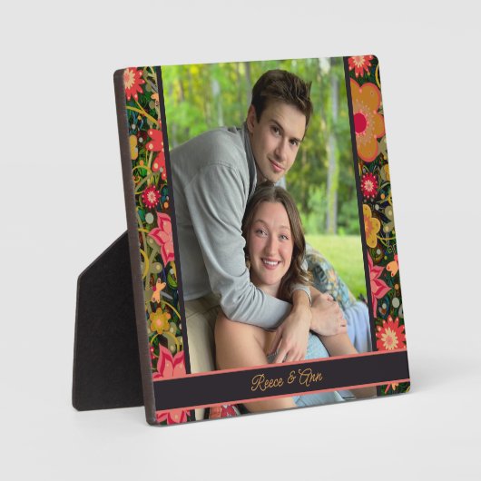  Floral Dragonfly foto Gepersonaliseerd namen Fotoplaat (Voorkant)