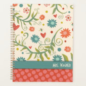  Floral Dragonfly gepersonaliseerde docent Planner (Voorkant)
