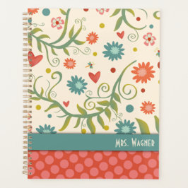  Floral Dragonfly gepersonaliseerde docent Planner