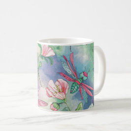 Floral Dragonfly Koffiemok
