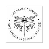  Floral Dragonfly-naam en retouradres Zelfinktende Stempel (Design)