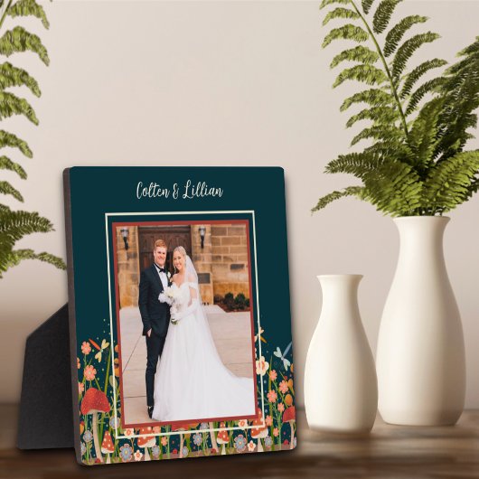 Floral Dragonfly Paddenstoelen Foto Gepersonalisee Fotoplaat