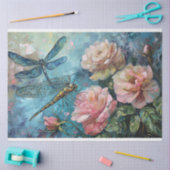 Floral Dragonfly Pastel ETHERISCHE grillig Tissuepapier (Craft)