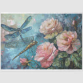 Floral Dragonfly Pastel ETHERISCHE grillig Tissuepapier (Voorkant)