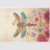Floral Dragonfly Pastel ETHERISCHE grillig Tissuepapier (Voorkant)