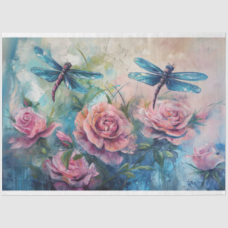 Floral Dragonfly Pastel ETHERISCHE grillig Tissuepapier