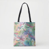 Floral Dragonfly Tote Bag (Voorkant)