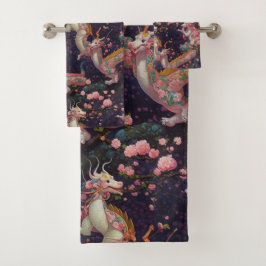 Floral Dragons Bad Handdoek