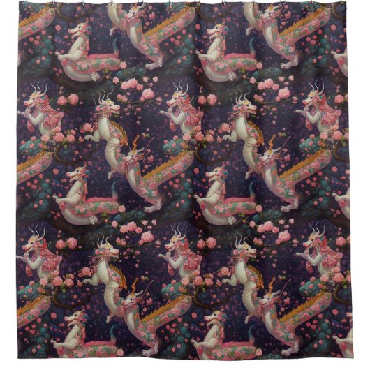Floral Dragons Douchegordijn (Voorkant)