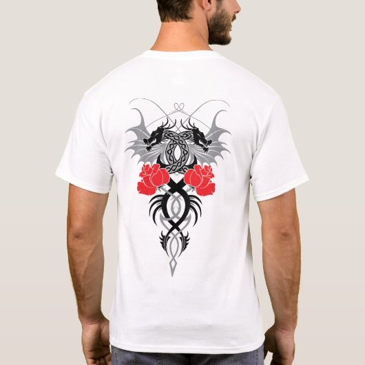 Floral Dragon's Embrace T-shirt (Achterkant)