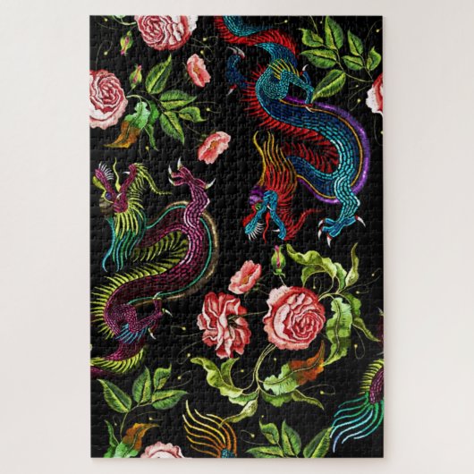 Floral Dragons Legpuzzel (Verticaal)