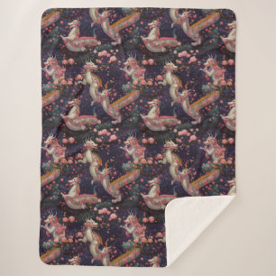 Floral Dragons Sherpa Deken