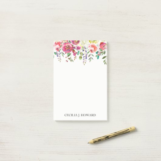 Floral Draped Wreath Post-it Notes (Op bureau)