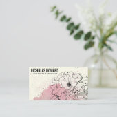Floral Drawing Achtergrond Visitekaartje (Staand voorkant)