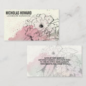 Floral Drawing Achtergrond Visitekaartje (Voorkant / Achterkant)