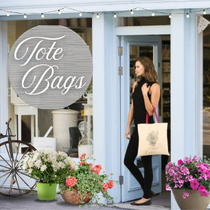 Floral Drawing Scripting Tote Bag