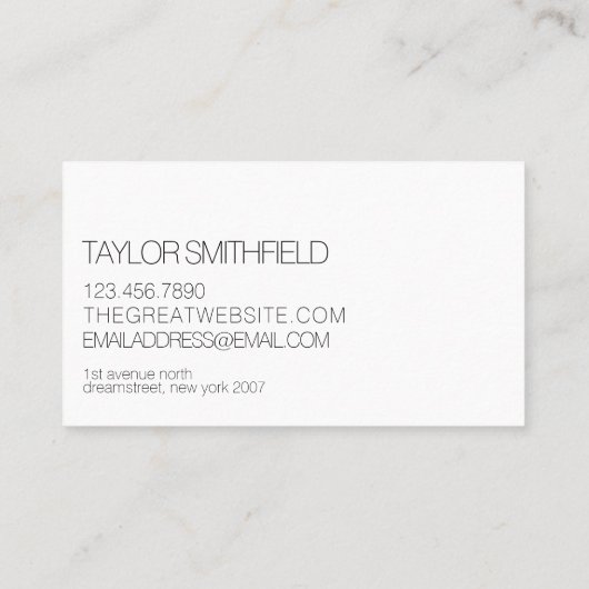 Floral Drawing Visitekaartje (Achterkant)