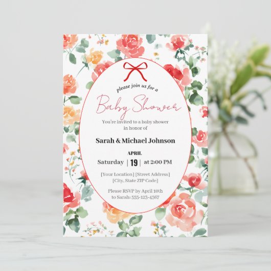 Floral Dream Baby Shower  Kaart (Staand voorkant)