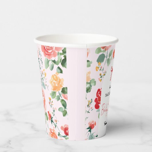 Floral Dream Baby Shower  Papieren Bekers (Rechts)