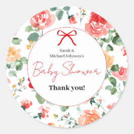 Floral Dream Baby Shower  Ronde Sticker