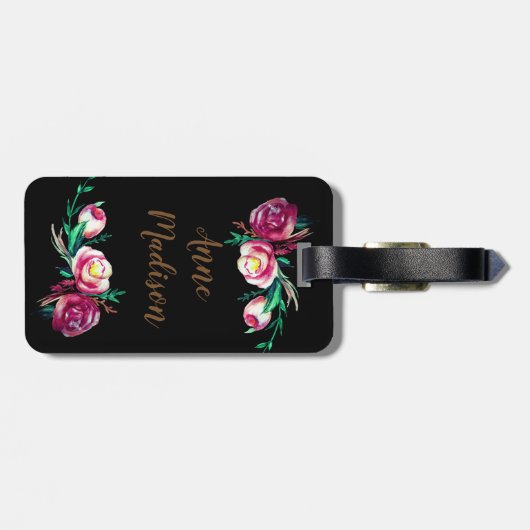 Floral Dream Custom Bagagelabels (Achterkant horizontaal)