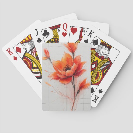 Floral Dream Design Elegante kunst Pokerkaarten (Achterkant)