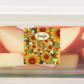 Floral Dream, Modern Abstracte Bloem Fractal Name Labels (Aangebracht)