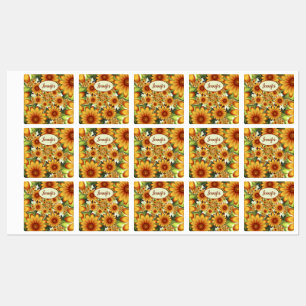 Floral Dream, Modern Abstracte Bloem Fractal Name Labels