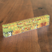 Floral Dream, Modern Abstracte Bloem Fractal Name Naambordje (Zijkant)