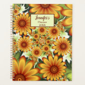 Floral Dream, Modern Abstracte Bloem Fractal Name Planner (Voorkant)