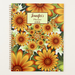 Floral Dream, Modern Abstracte Bloem Fractal Name Planner